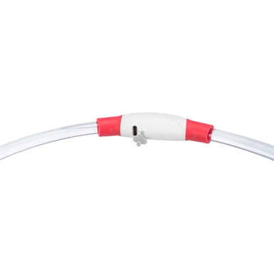 Trixie lichtgevende halsband usb flash light oplaadbaar tpu rood - Afbeelding 3