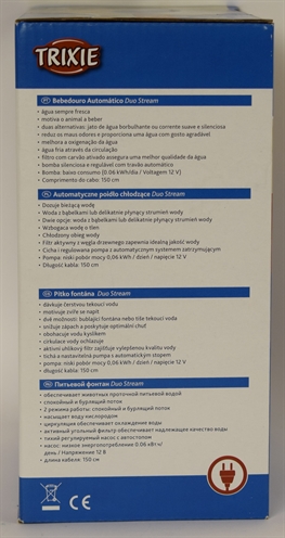 Trixie drinkfontein duo stream wit / blauw - Afbeelding 2