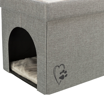 Trixie kattenmand / kattenhuis kimy soft 2 verdiepingen lichtgrijs - Afbeelding 3