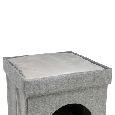 Trixie kattenmand / kattenhuis kimy soft 2 verdiepingen lichtgrijs - Afbeelding 4