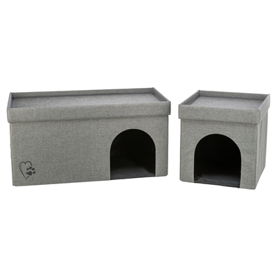 Trixie kattenmand / kattenhuis kimy soft 2 verdiepingen lichtgrijs - Afbeelding 6