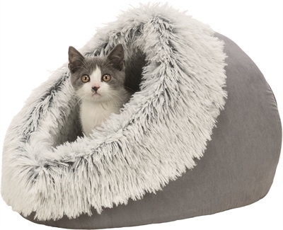 Trixie kattenmand iglo harvey grijs / wit-zwart - Afbeelding 8