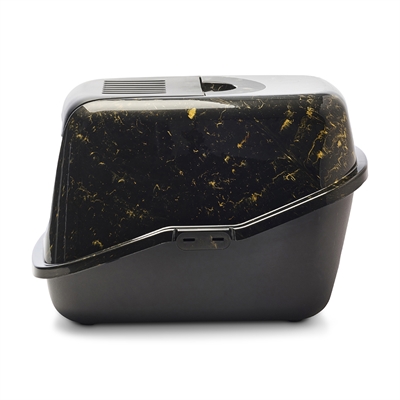 Savic kattenbak nestor marble zwart / goud - Afbeelding 3