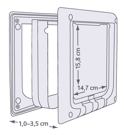 Trixie 4-weg kattenluik elektromagnetisch wit - 21 x 24 cm - Afbeelding 3