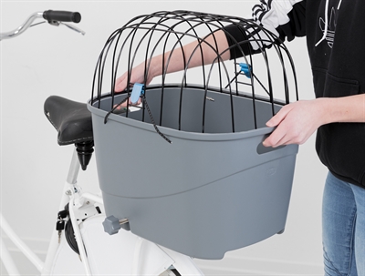Trixie fietsmand voor bagagedrager met draadkoepel kunststof grijs - 46x36x47 cm - Afbeelding 8