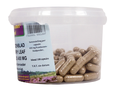 Dierendrogist frambozenblad capsules - 400 mg 100 st - Afbeelding 2