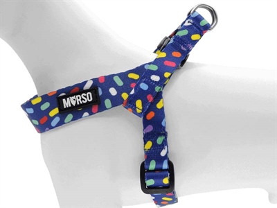 Morso mini hondentuig verstelbaar gerecycled color invaders paars - Afbeelding 3