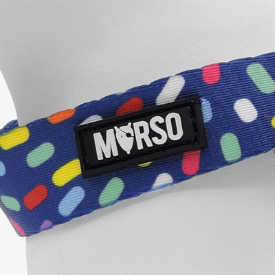 Morso mini hondentuig verstelbaar gerecycled color invaders paars - Afbeelding 5