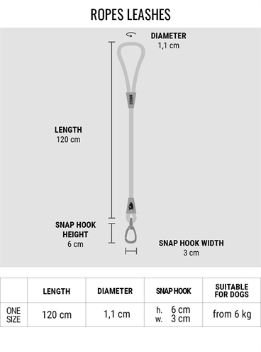 Morso hondenriem soft rope gerecycled grey grijs - 120x1 cm - Afbeelding 6