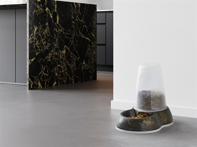Savic voerdispencer loop marble zwart / goud - Afbeelding 6