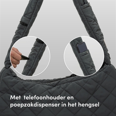 Obi & jack luxe draagtas slate grey - 51x26x13 cm - Afbeelding 4