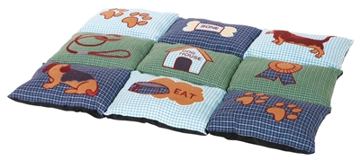 Trixie hondenkussen patchwork blauw / groen - 80x55x3 cm - Afbeelding 2