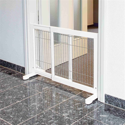 Trixie hondenhek afsluithek uitschuifbaar wit - 65-108x61 cm - Afbeelding 2