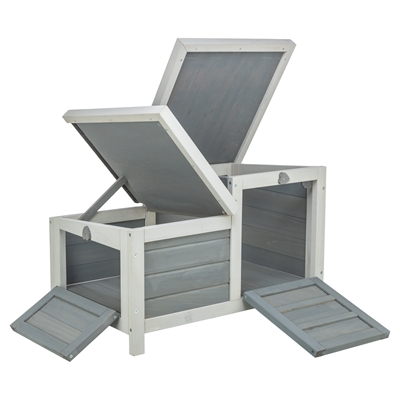 Trixie knaagdierhuis met 2 ingangen grijs / wit - 70x45x43 cm - Afbeelding 5