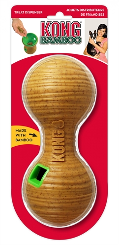 Kong bamboo feeder dumbbel voerbal - 20,5x8,5x8,5 cm - Afbeelding 2