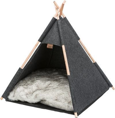 Trixie kattenmand tipi vilt antraciet - 55x55x65 cm - Afbeelding 2