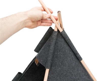 Trixie kattenmand tipi vilt antraciet - 55x55x65 cm - Afbeelding 5