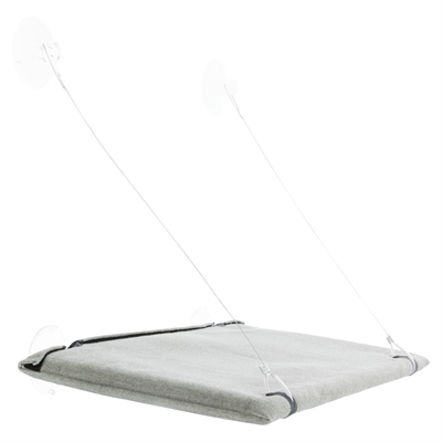 Trixie kattenmand hangmat raam velours grijs - 50x30 cm - Afbeelding 2