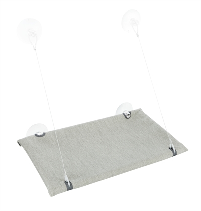Trixie kattenmand hangmat raam velours grijs - 50x30 cm - Afbeelding 4