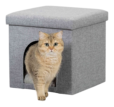 Trixie poef kattenmand relax-iglo alois grijs - 40x40x38 cm - Afbeelding 3