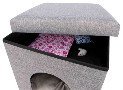 Trixie poef kattenmand relax-iglo alois grijs - 40x40x38 cm - Afbeelding 4