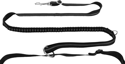 Trixie joggingriem met lijn grijs / zwart - 115-150x2 cm / 70-130x23 cm - Afbeelding 5