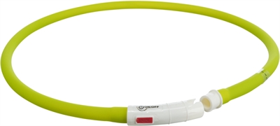 Trixie lichtgevende halsband hond usb siliconen oplaadbaar groen - 70x1 cm - Afbeelding 2