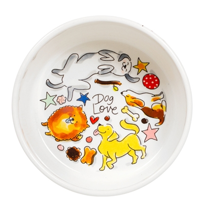 Blond amsterdam voerbak dog love - 15,5x15,5x7 cm - Afbeelding 2