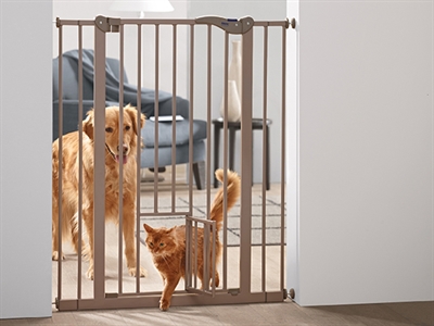 Savic dog barrier afsluithek met kleine deur grijs - 74-84x107 cm - Afbeelding 2