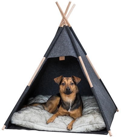 Trixie schuilplaats tipi vilt antraciet - 70x70x70 cm - Afbeelding 4