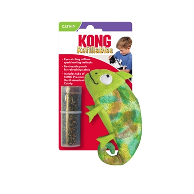 Kong kameleon met catnip hervulbaar - 6,5x11,5x2,5 cm - Afbeelding 2