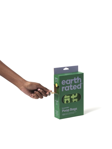 Earth rated poepzakjes met handvaten lavendel gerecycled - 120 st - Afbeelding 3
