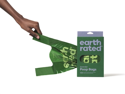 Earth rated poepzakjes met handvaten lavendel gerecycled - 120 st - Afbeelding 4