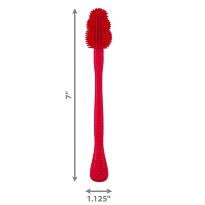 Kong brush schoonmaakborstel rood - 3x3x18 cm - Afbeelding 3