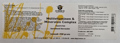 De groene os multivitaminen / mineralen complex hond / kat - 250 gr - Afbeelding 2