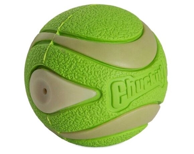 Chuckit max glow ultra squeekerbal groen - 6 cm - Afbeelding 2