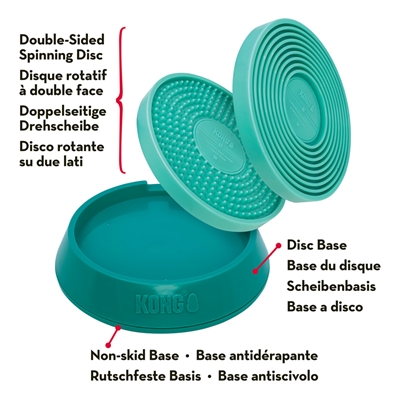 Kong licks spinz teal groenblauw - 20x20x4,5 cm - Afbeelding 2