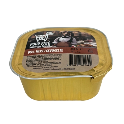 Freds kuipje hond puur hert / gevogelte - 9x300 gr - Afbeelding 2