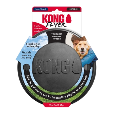 Kong extreme flyer frisbee zwart - 25,5x2 cm - Afbeelding 3