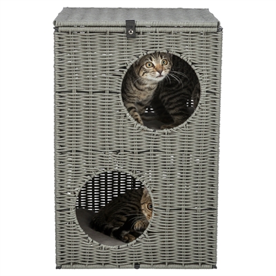 Trixie kattenmand amalia hoekig polyrattan grijs - 37x35x57 cm - Afbeelding 9