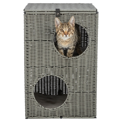 Trixie kattenmand amalia hoekig polyrattan grijs - 37x35x57 cm - Afbeelding 10