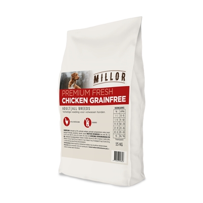 Millor premium extruded fresh adult chicken grain free - 15 kg